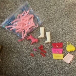 Barbie Vintage Doll Accessories Set - Pink, Red, Yellow